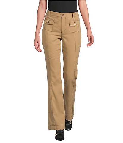 KARL LAGERFELD PARIS Solid Suiting Wide Leg Full Length Pants