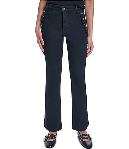 KARL LAGERFELD PARIS Stretch Denim Flat Front Full Length Sailor Jeans