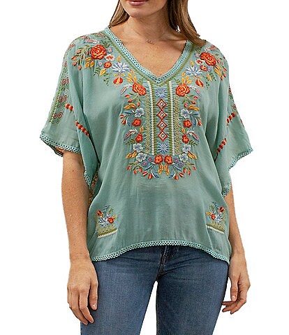 Karyn Seo Woven Lace Detail Embroidered Ferris Blouse
