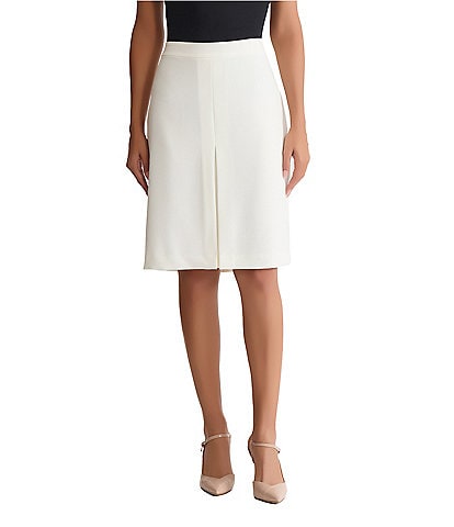 Kasper Box Pleat Front Crepe A-Line Skirt