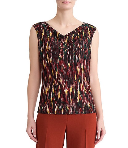 Kasper Cap Sleeve Jersey Blouse
