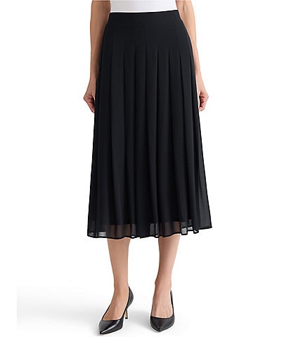 Kasper Chiffon A Line Pleated Skirt