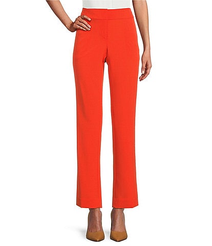 Kasper Crepe Fly Front Slim Leg Pants