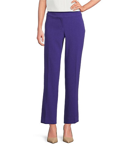 Kasper Crepe Fly Front Slim Leg Pants