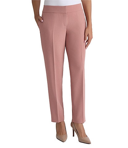Kasper Crepe Fly Front Slim Pants