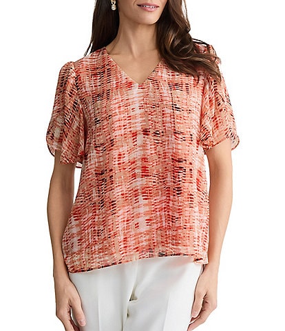 Kasper Flutter Sleeve Blouse