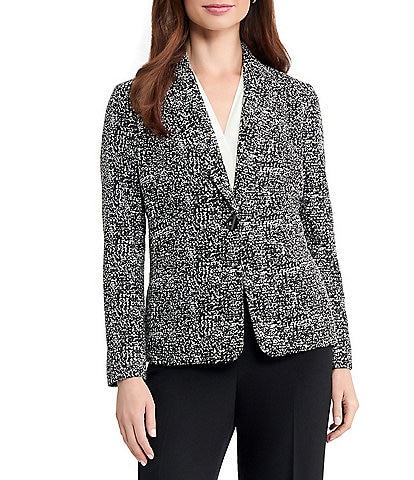Kasper Long-Sleeve Tweed Blazer