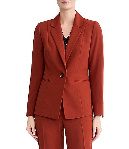 Kasper One Button Crepe Blazer