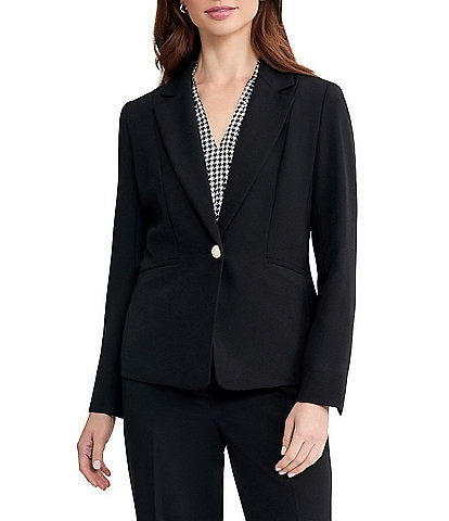 Kasper One Button Crepe Blazer