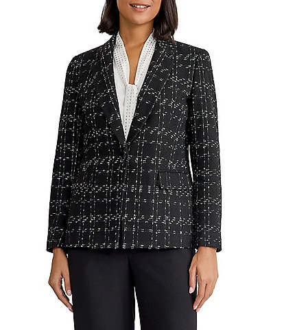 Kasper One Button Notch Collar Blazer