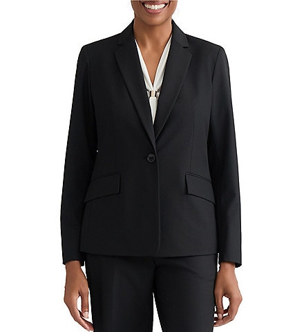  One Button Notch Collar Jacket