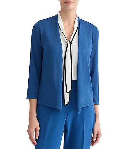 Kasper Open Front 3/4 Sleeve Cardigan