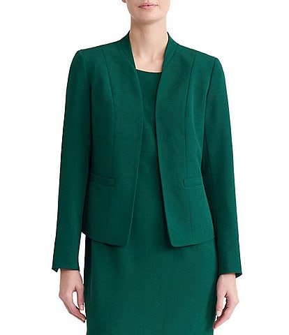 Kasper Open Front Crepe Jacket