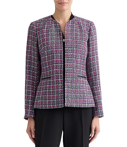Kasper Open Front Embroidered Jacket