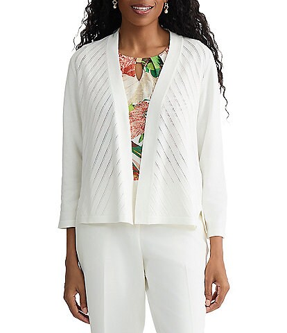 Kasper Open Front Knit Cardigan