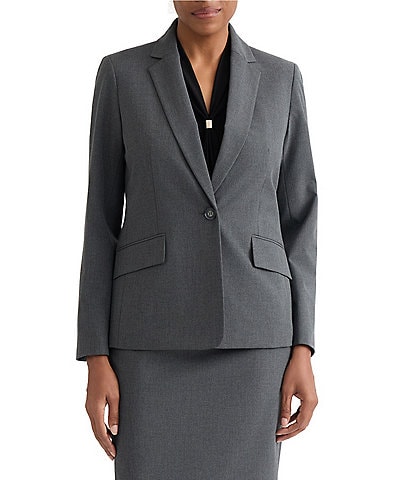 Kasper Petite Size One Button Notch Collar Jacket