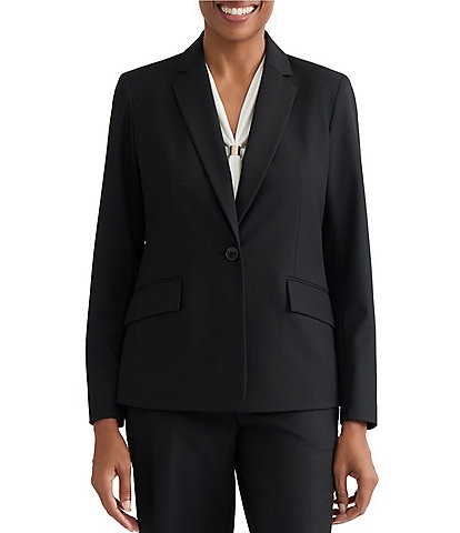 Kasper Petite One Button Notch Collar Jacket