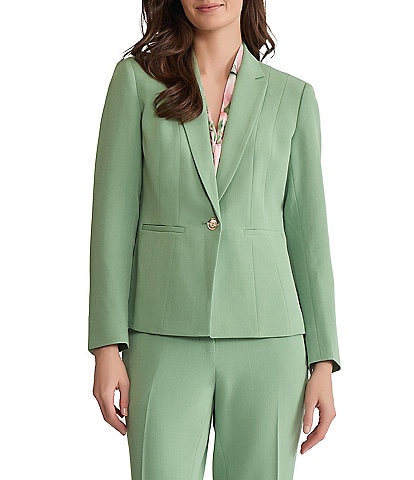 Kasper Petite One Button Stretch Crepe Jacket