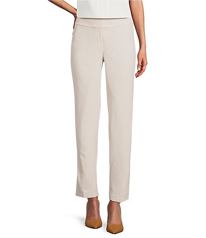 Kasper Petite Size Crepe Fly Front Slim Pants