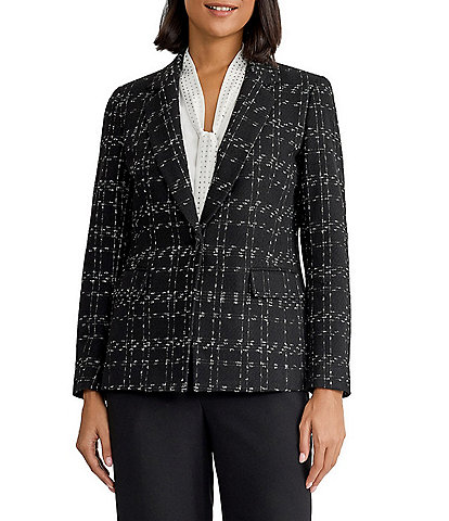 Kasper Petite Size One Button Notch Collar Blazer