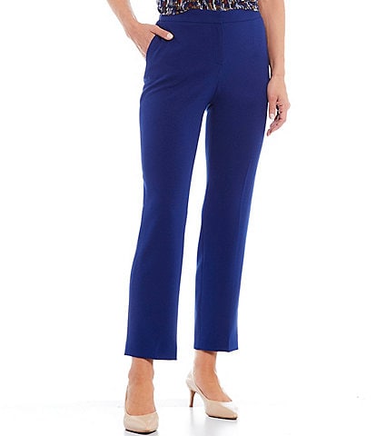 Kasper Petite Size Stretch Crepe Elastic Back Pants