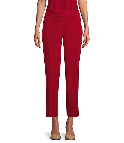 Kasper Women´s Slim Straight Leg Trousers Red Size 12 Petite