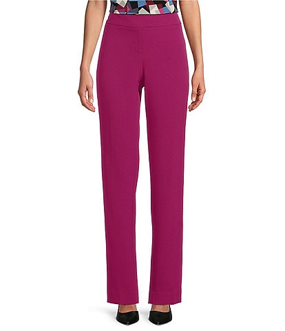 Kasper Petite Size Stretch Crepe Fly Front Slim Pant