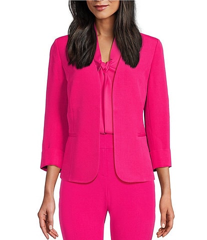 Kasper Women's Petite Stretch Crepe Jacket Pink Size 10 P