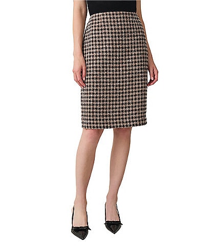 Kasper Plaid Slim Pencil Skirt