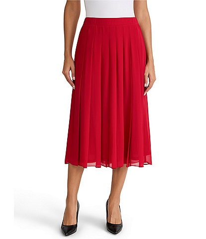 Kasper Pleated Midi Skirt