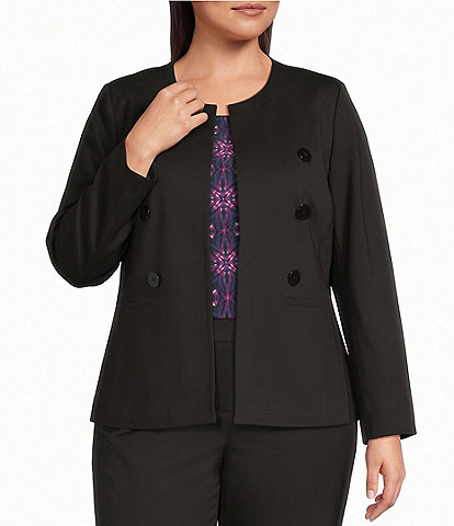 Kasper Plus Faux Double Breasted Blazer