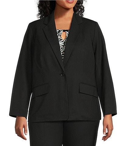 Kasper Plus One Button Notch Collar Jacket