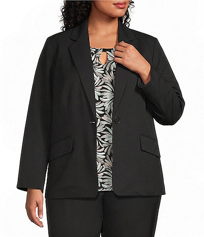 Kasper Plus One Button Notch Collar Jacket