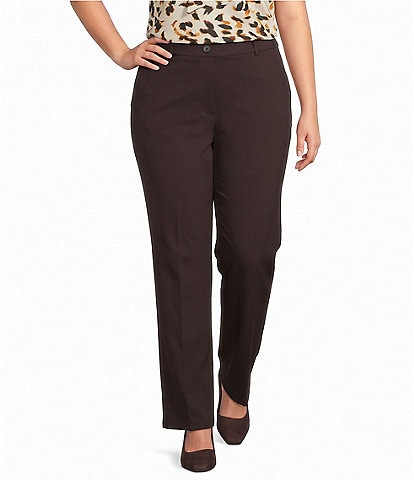 Kasper Plus Pull-On Compression Faux Fly Coordinating Trousers