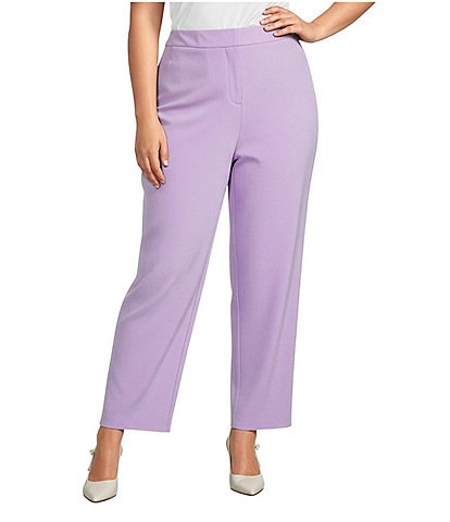 Kasper Plus Size Crepe Fly Front Trousers
