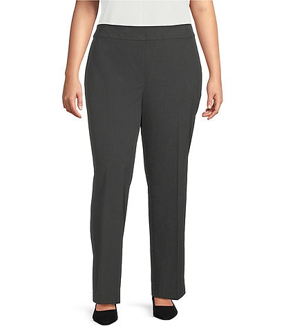Kasper Plus Size Flat Front Trousers