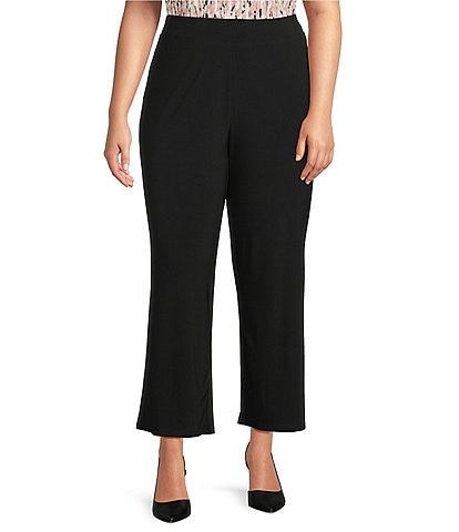 Kasper Plus Size Pull On Wide Leg Ankle Pants
