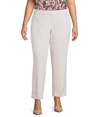Kasper Plus Size Slim Crepe Crop Pants