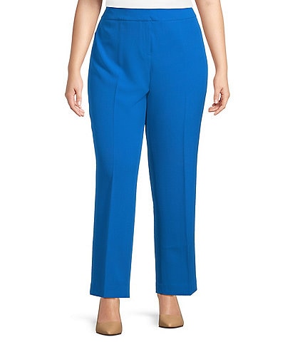 Kasper Women's Plus Size Wide Leg Plaid Pants, Blue, 1X - Yahoo