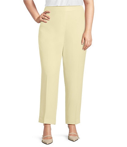 Kasper Plus Size Stretch Crepe Slim Pants