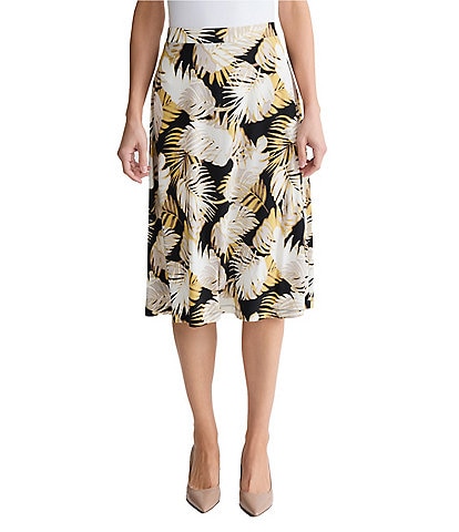 Kasper Printed Midi Flared Skirt