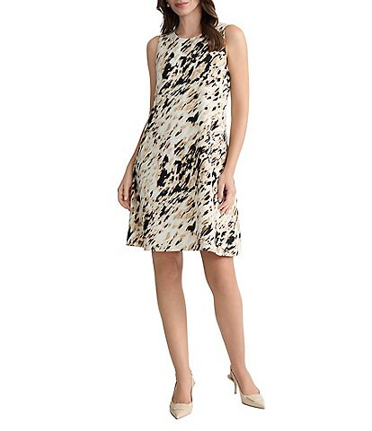Kasper Printed Sleeveless Shift Dress