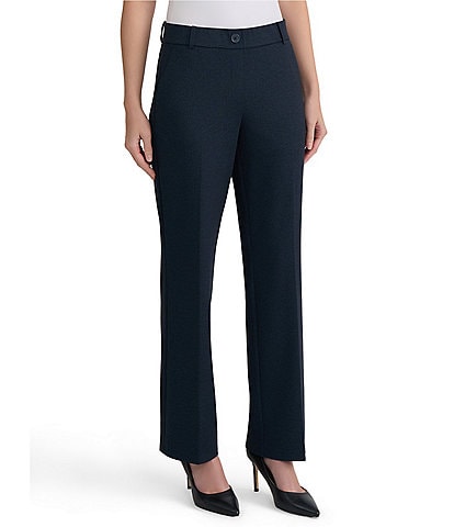 Kasper Pull On Denim Compression Faux Fly Trousers