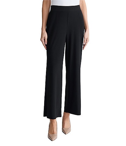 Kasper Pull On Wide Leg Ankle Pants