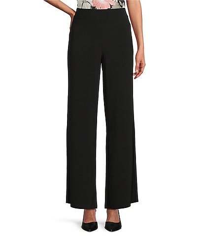 Kasper Pull On Wide Leg Ankle Pants