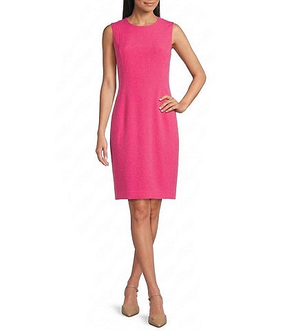 Kasper Sleeveless Crepe Sheath Midi Dress