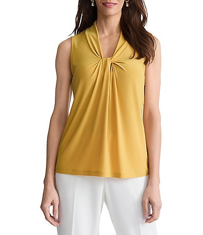 Kasper Sleeveless Knot Front Blouse