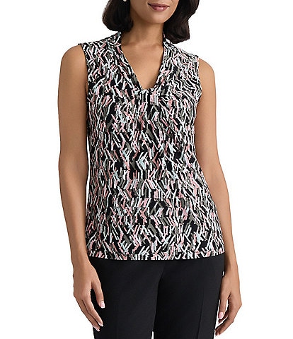 Kasper Sleeveless Knot Front Blouse