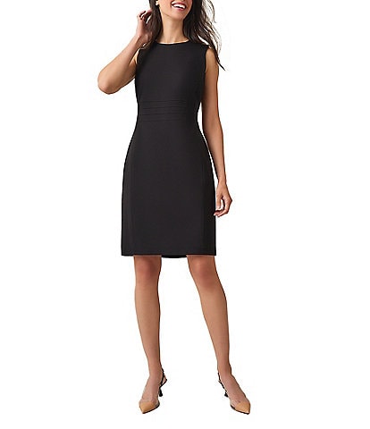 Kasper Sleeveless Round Neck Waist Seam Sheath Dress