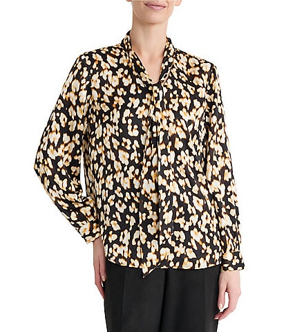 Kasper Tie Neck Satin Blouse